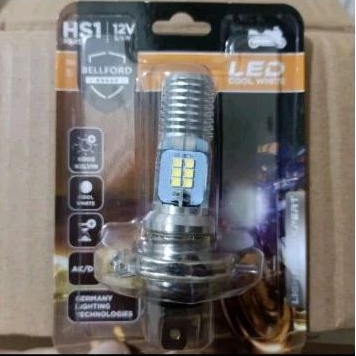 BELLFORD LED HS1 H4 12V 5/6W 6000Kelvin Putih 6 LED Bohlam/Lampu Depan Motor Vixion/Megapro/Verza/Ni