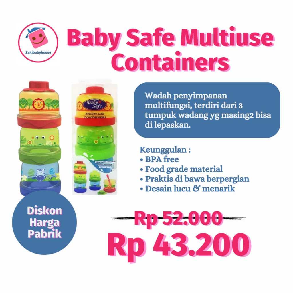 Baby Safe Tempat Susu Bayi Multiuse Containers