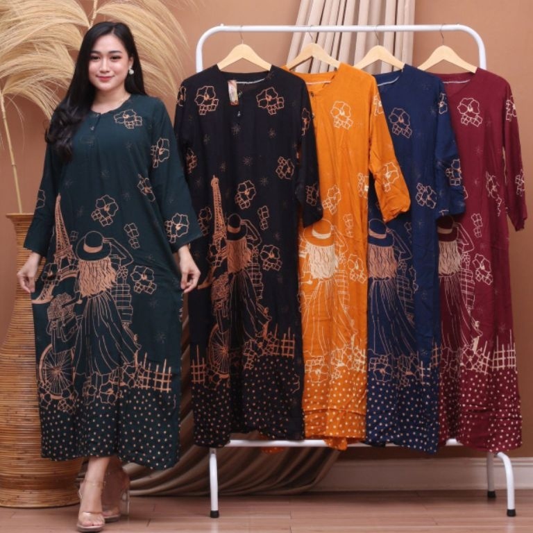 Stok baru LONGDRESS CABUTAN BUSUI LD 11 DASTER BATIK LENGAN PANJANG KANCING DEPAN BUSUI LONG DRESS L