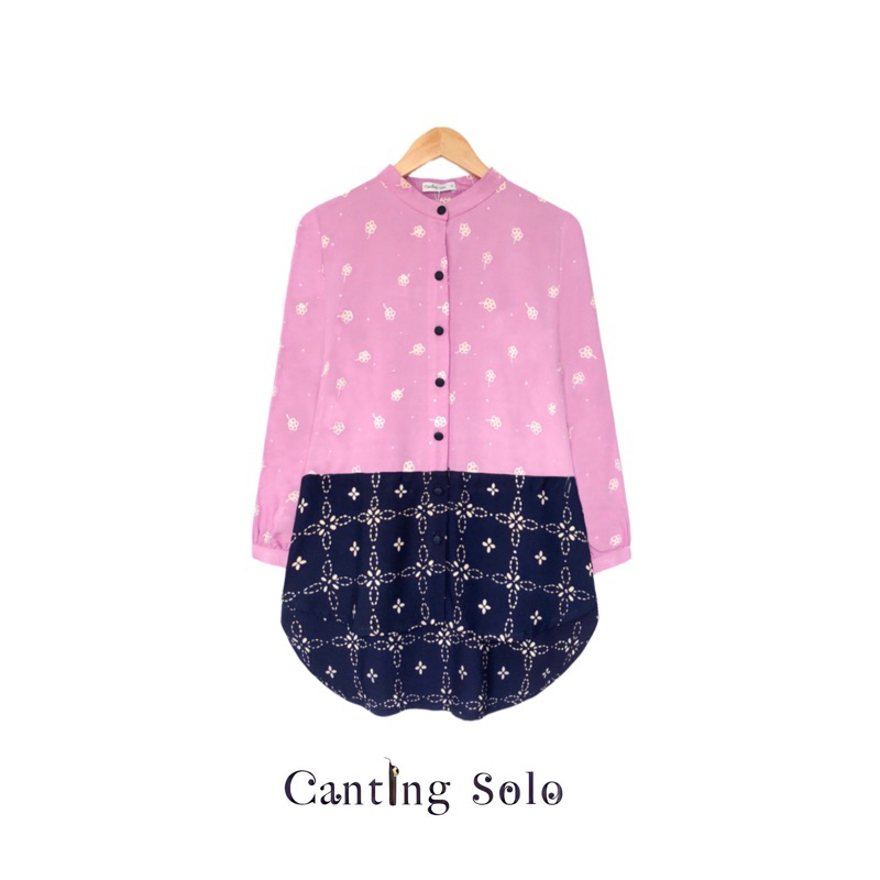 Batik Aura Kemeja Kantor Kerja Wanita Hijab jumbo Bigsize Batik Cap Rayon premium