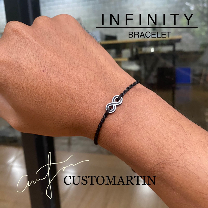 INFINITY COUPLE BRACELET BLACK ACRL