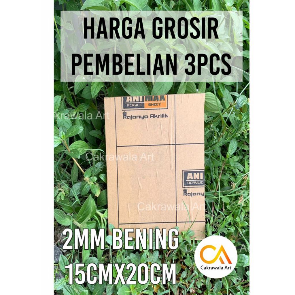 

Akrilik Lembaran Bening Tebal 2mm (15cm x 20cm)
