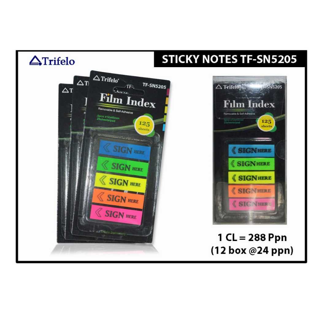 

Sign here trifello bahan plastik isi 125 tempel kode sn 5205