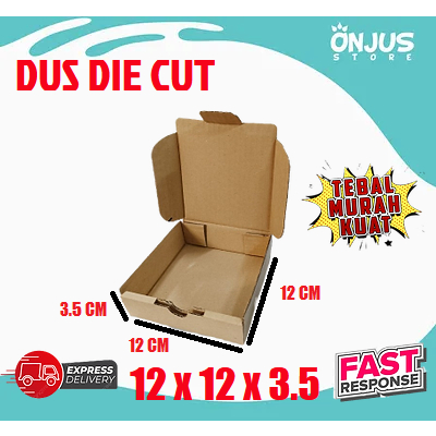 KARDUS BOX KARTON PACKING DUS PIZZA DIE CUT AB2 POLOS 12 cm x 12 cm x 3.5 cm