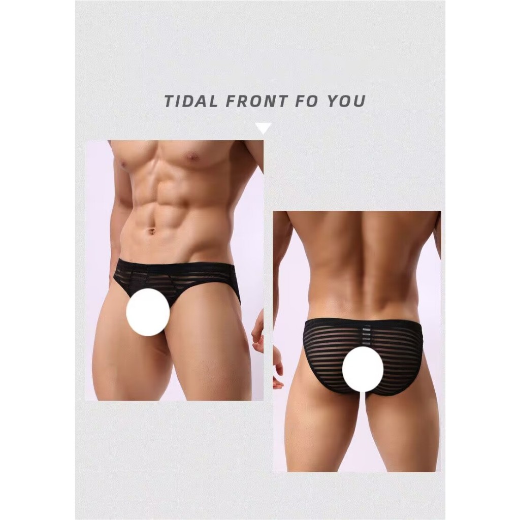 RJ4 Dezenna Sexy G String Pria Polos Transparan Celana Dalam Pria Transparan 5Y038