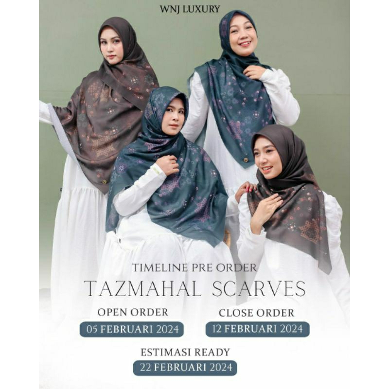 Hijab Segiempat Tazmahal by Wanoja Scarves Tazmahal uk 115&130