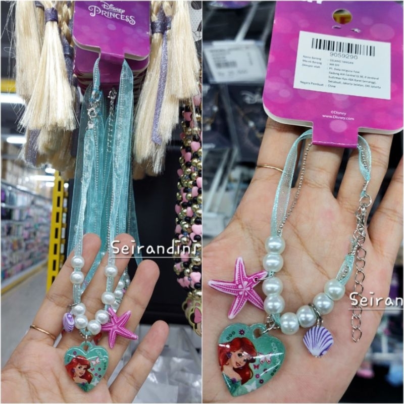 Set Gelang Kalung Disney Princess Ariel Bracelet Necklace Cute Anak Remaja Kado Hadiah Unik Mr DIY