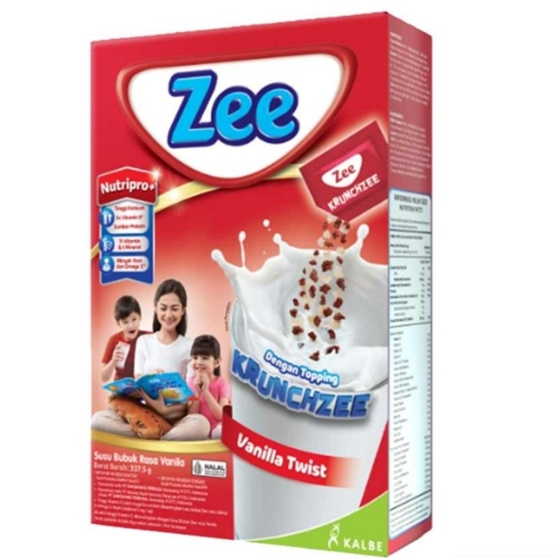 

Zee Susu Bubuk Krunchzee rasa Vanila Twist X Swizz Chocolate 337g