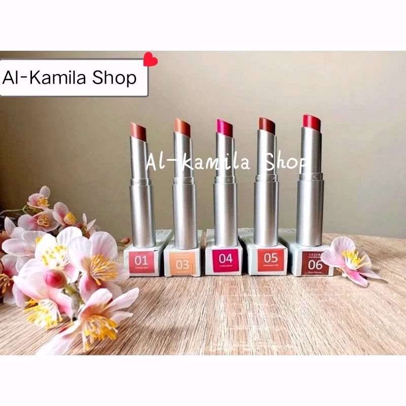 AZZURA Long Lasting Lipstick No Crack With Avocado Butter & Vitamin E ~ All Varian || 01 Amazing Nud