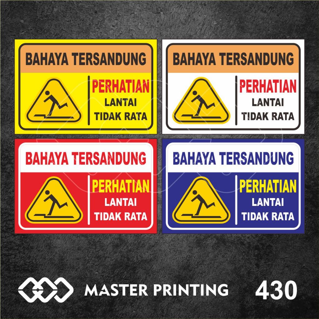 

430 - Stiker Bahaya Tersandung, Sticker Vinyl, Premium, Tahan Air, Termurah, dan Bisa Custom