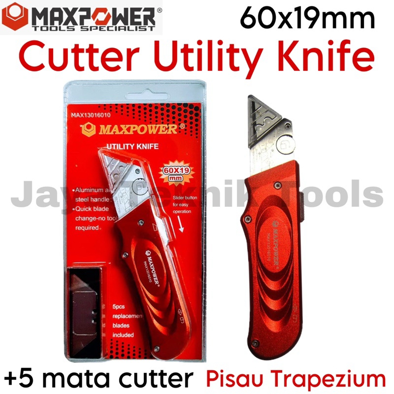 

Cutter Utility Knife Maxpower Trapezium Trapesium Pemotong Pisau Besi