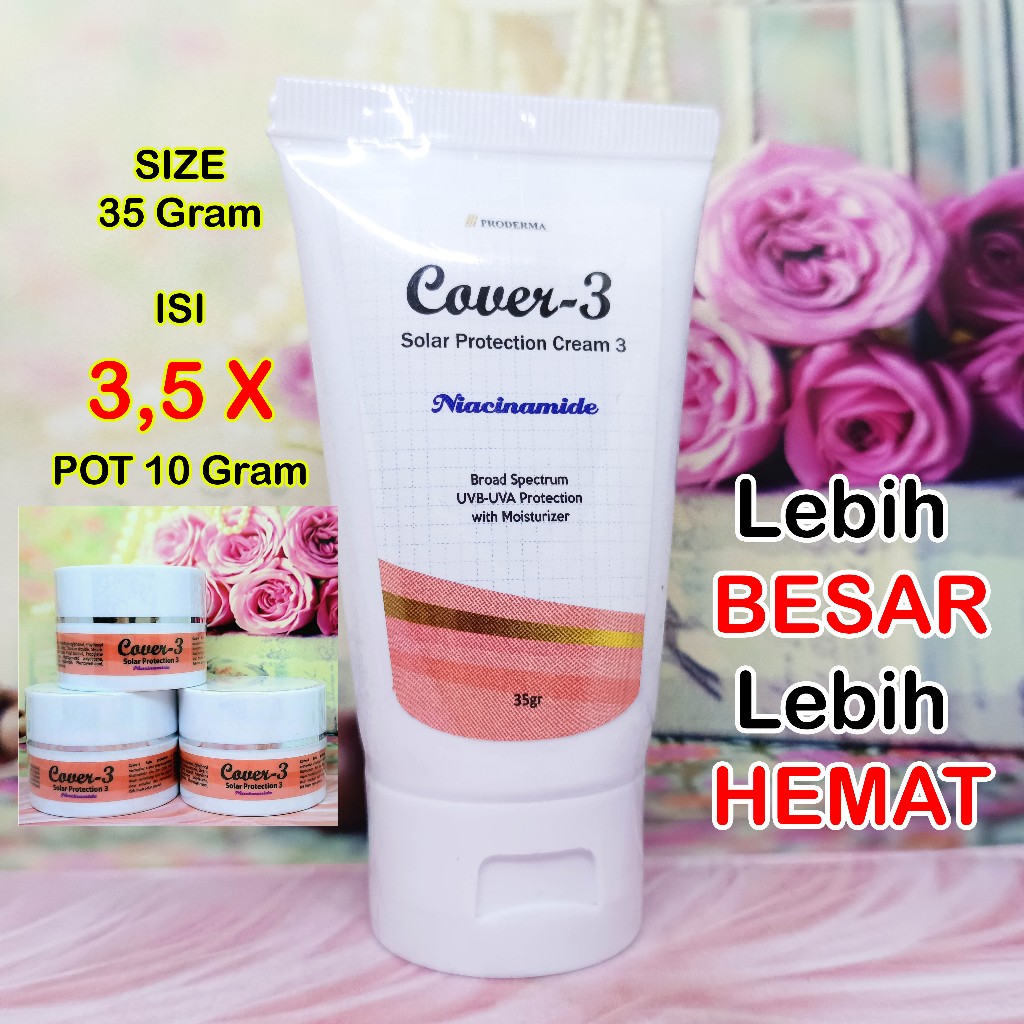 Cover 3 Solar Protection of 3 35gr Niacinamide Acne Prone Oily Skin / Cover 3 Sunscreen SPF 30 Isi 3