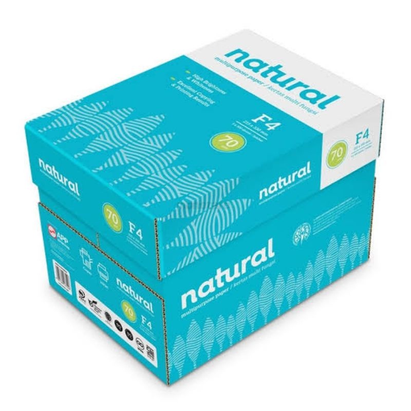 

Kertas Hvs Natural F4 / F4B 70 gram 1 Box / Kertas fotocopy Natural folio 70gsm 1 box