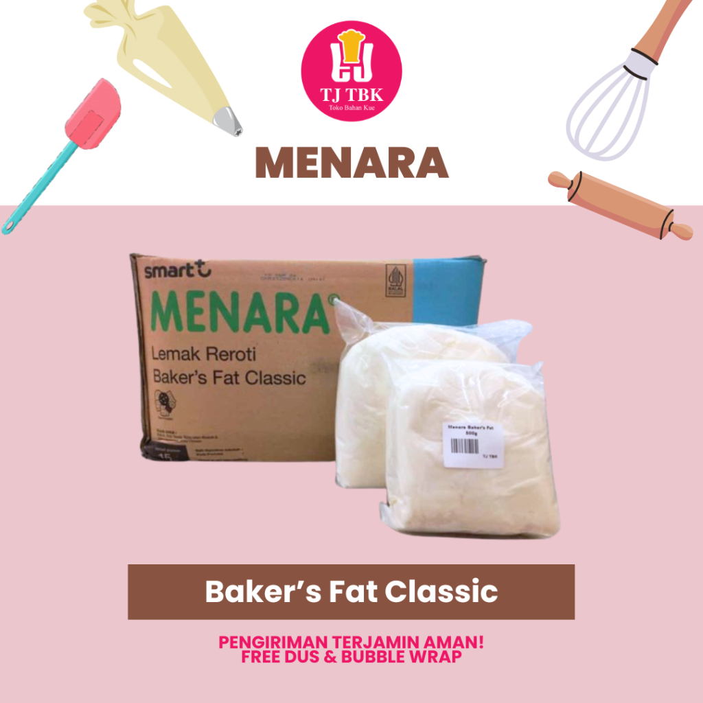 

Menara Baker's Fat Classic / Margarin Putih Menara Tawar 500g & 1kg (repack) | Toko Bahan Kue TJ