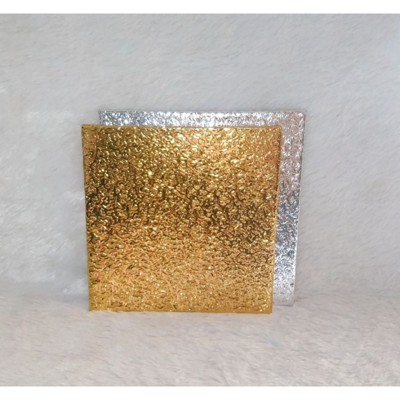 alas kue tart/papan kue ultah gold, silver