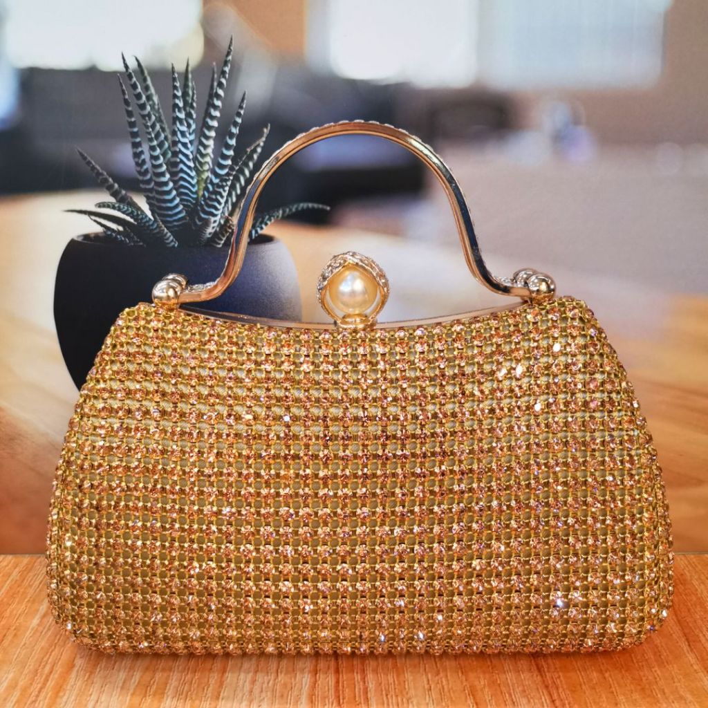 Tas Pesta Kondangan Wanita Kristal Impor Terbaru Terkini Elegant Elegan Dompet Pesta Unik Taspesta O