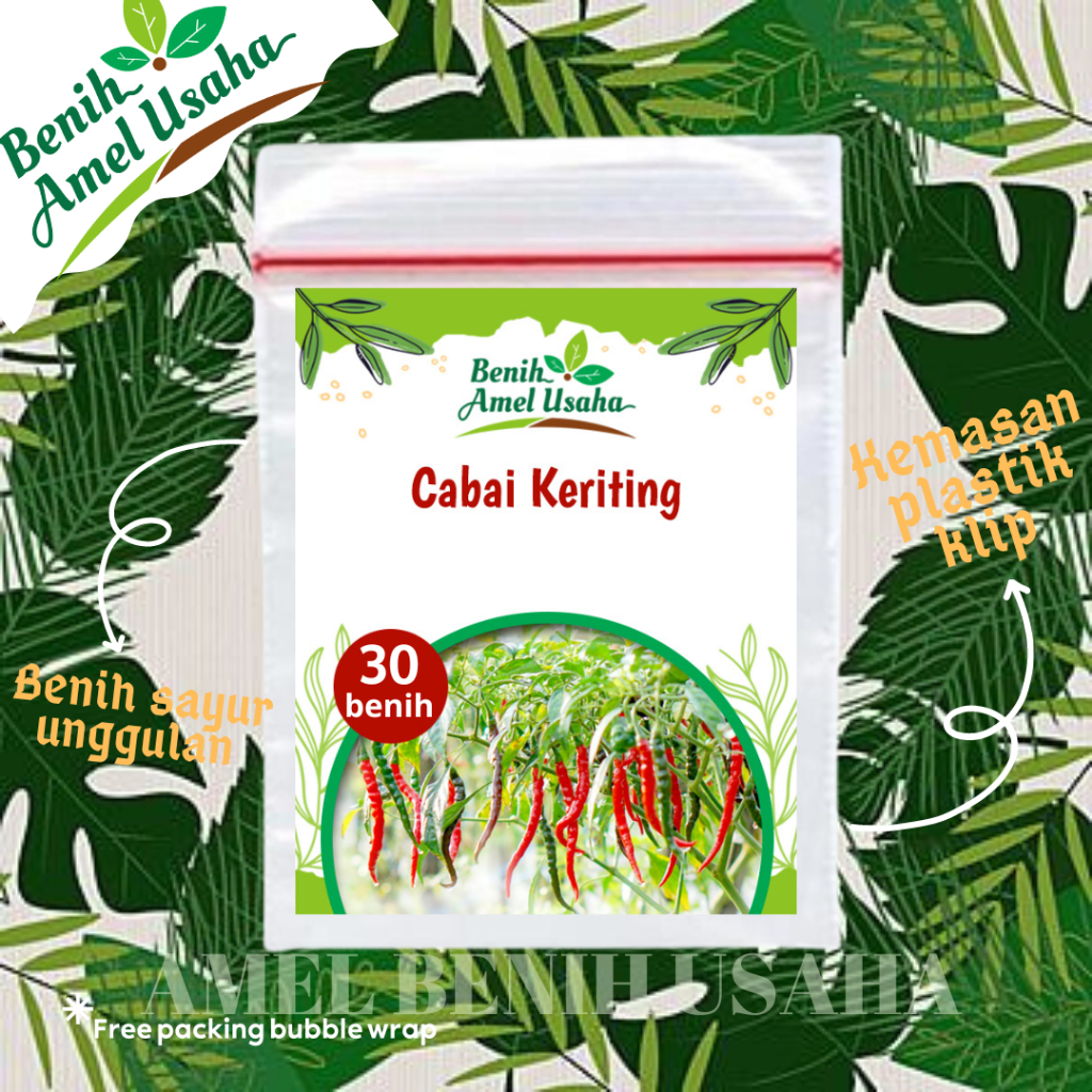 benih sayur super cepat tumbuh / benih bibit cabe keriting isi 30 benih / benih cabe keriting kemasa