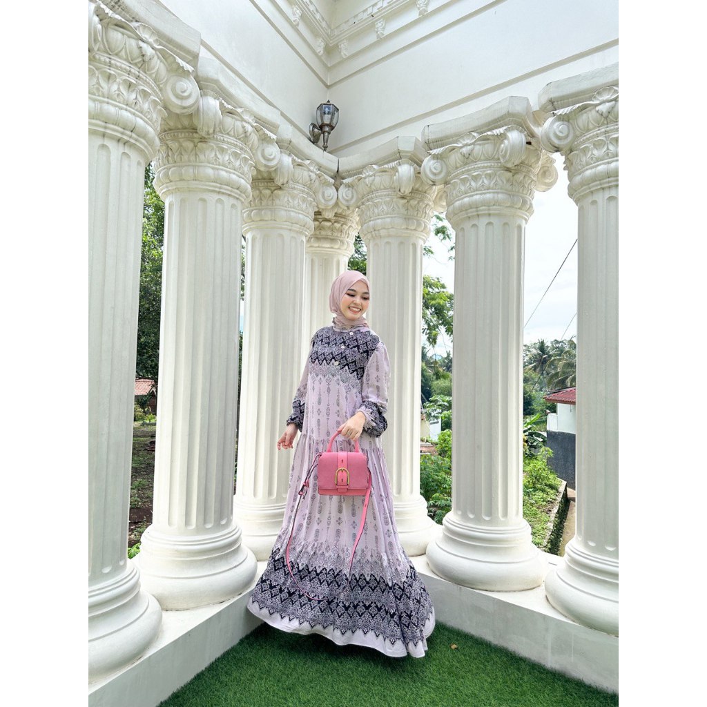 Gamis Mahira Dress Wanita Dewasa Premium Rayon Printing