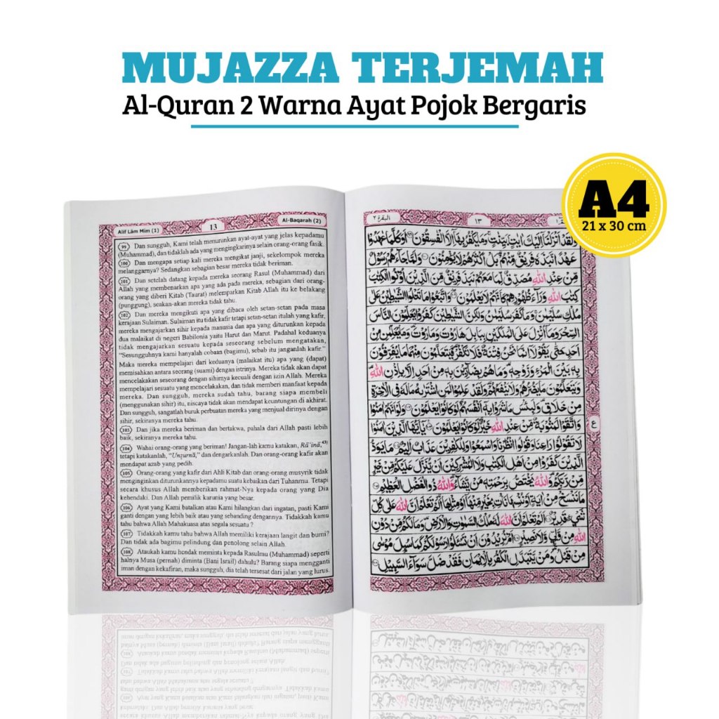Al Quran Mujazza Terjemah A4 Terjemahan Alquran Perjuz Quran Besar Jumbo