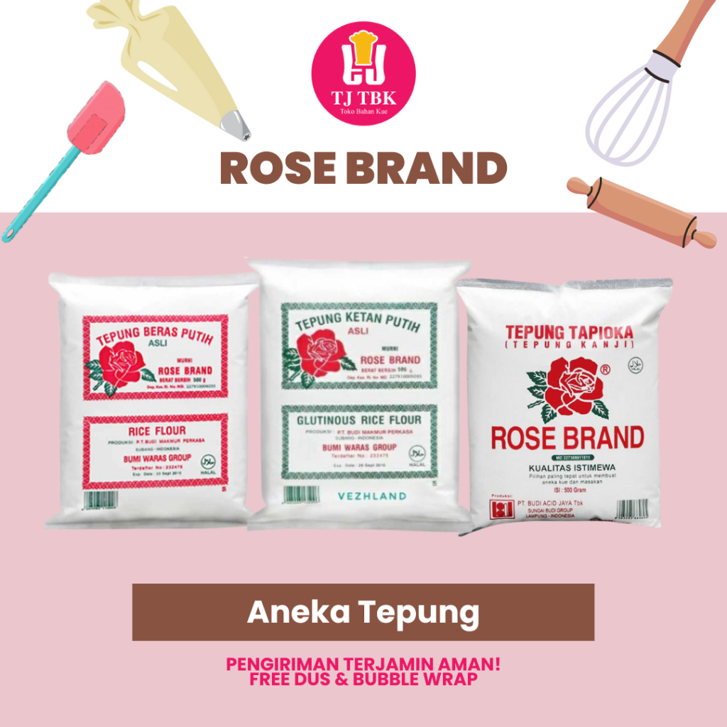 

Rose Brand Tepung Tapioka/ Tepung Ketan / Tepung Beras 500gr