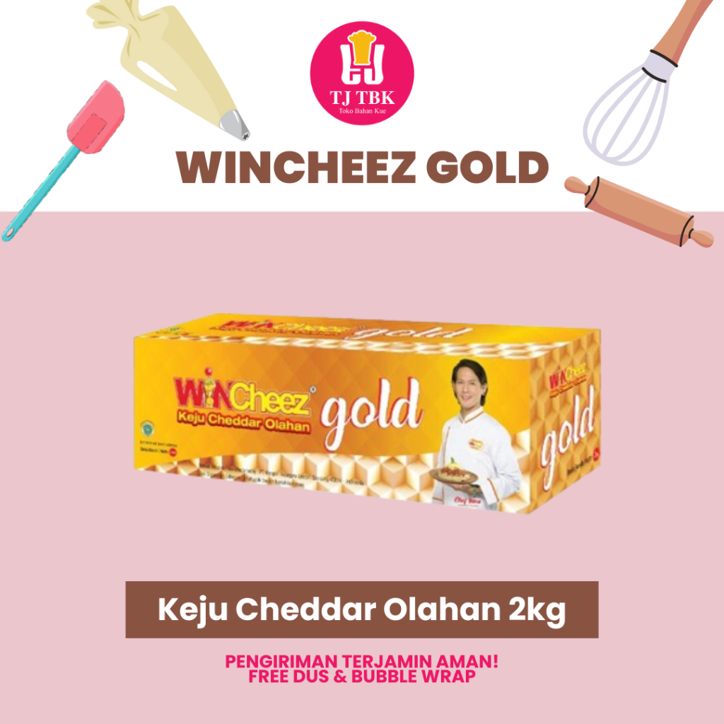 

WINCHEEZ GOLD Cheddar Cheese 2kg (Keju Cheddar Wincheez) | Toko Bahan Kue TJ