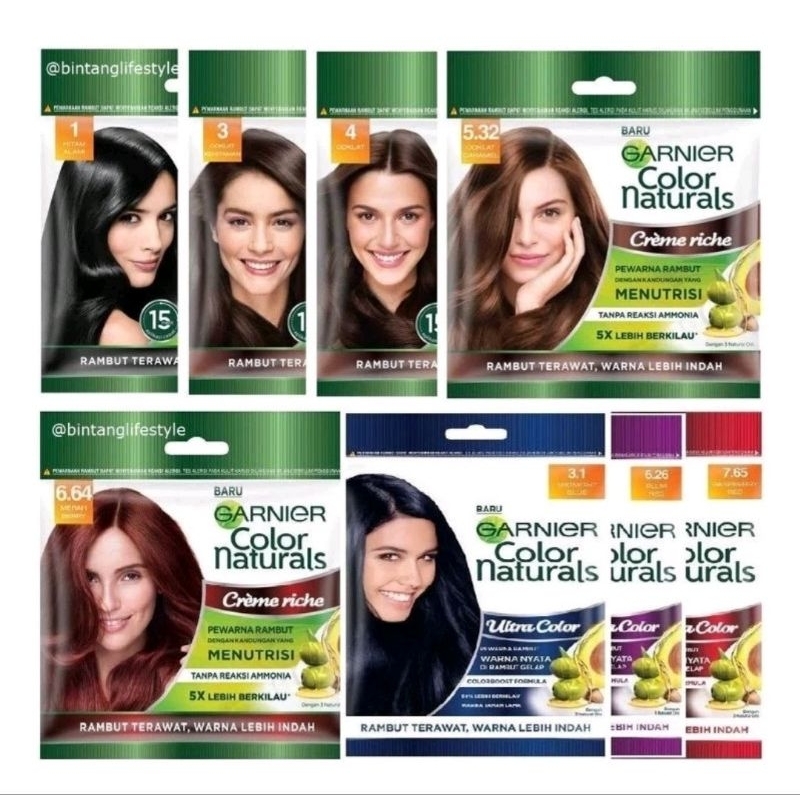 Garnier Hair Color Sachet | Garnier Pewarna Rambut Sachet | Garnier Cat Rambut Sachet | Garnier Semi
