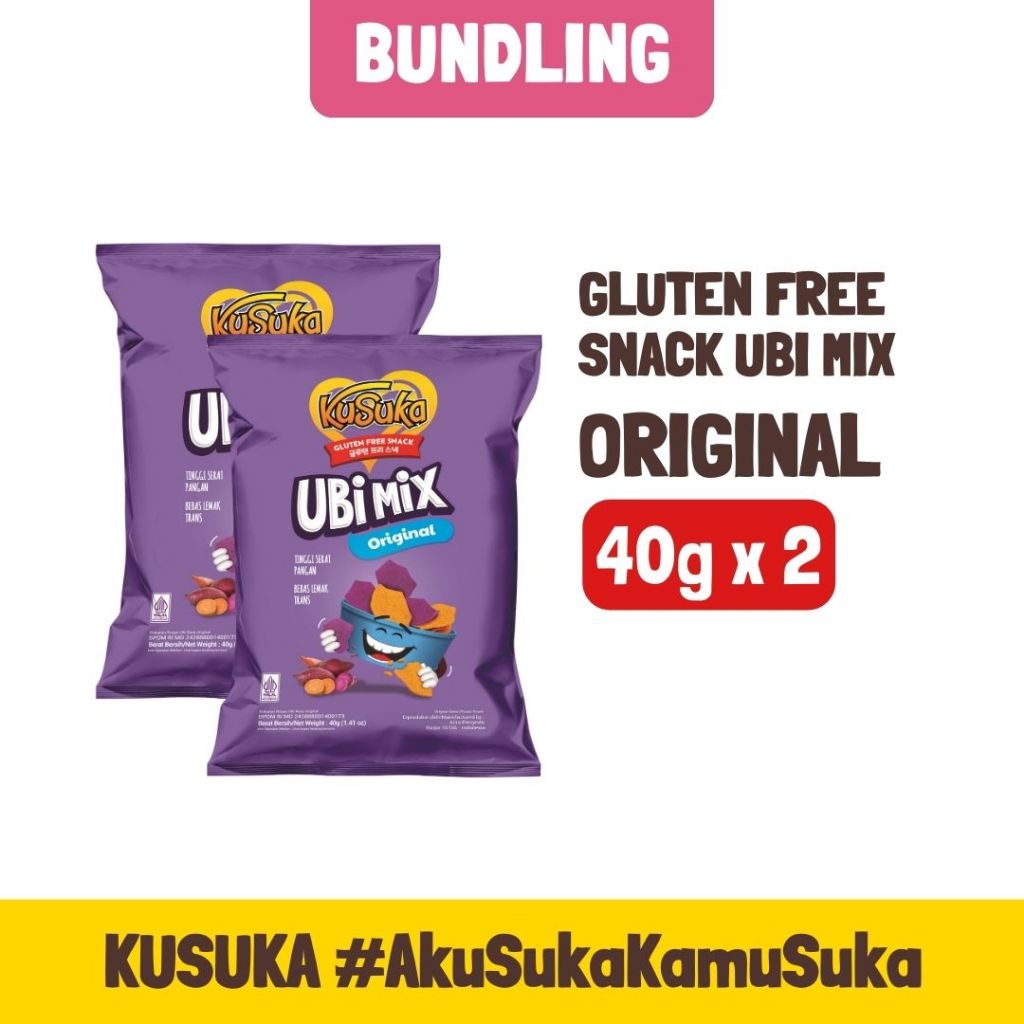 

Kusuka Gluten Free Snack Ubi Mix Original 40g - 2 pcs