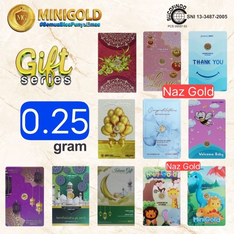 [KUMPULKAN 0.25  X 4 BISA UPGRADE 1 GRAM]EMAS MICRO GOLD GRAMASI 0,25 GRAM GALERI 24 EOA BABYGOLD MI