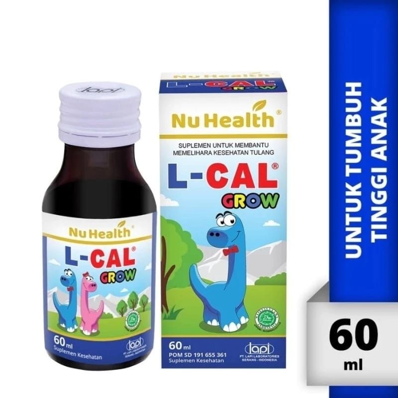 Nu Health L-Cal Grow 60 ml / Suplemen Penambah Tinggi Badan Anak / L-Cal Grow Sirup / L-Cal Grow Syr