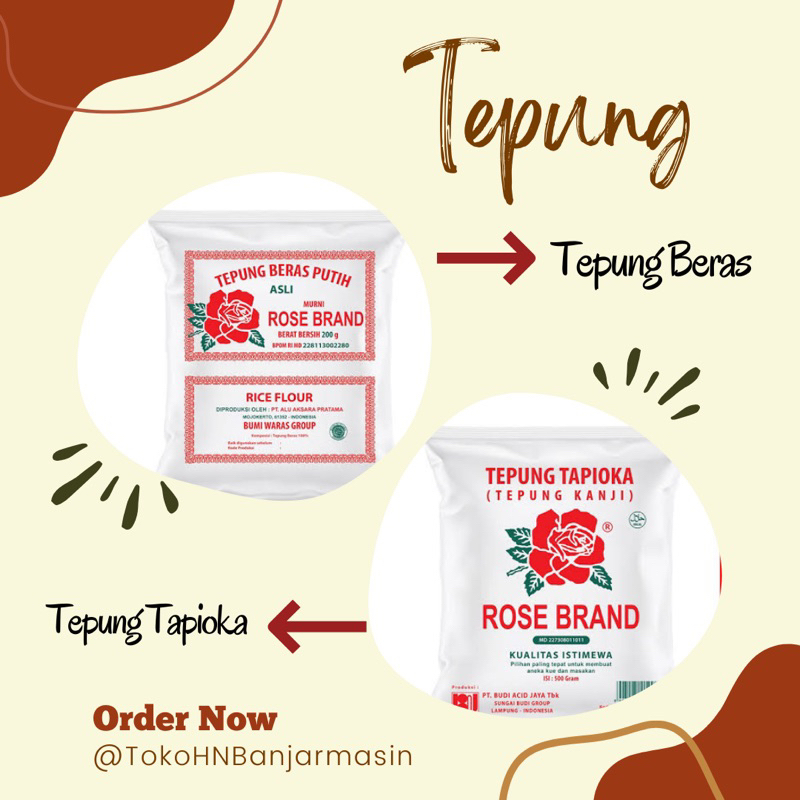 

TOKO HN - Tepung Beras dan Tepung Tapioka Rose Brand