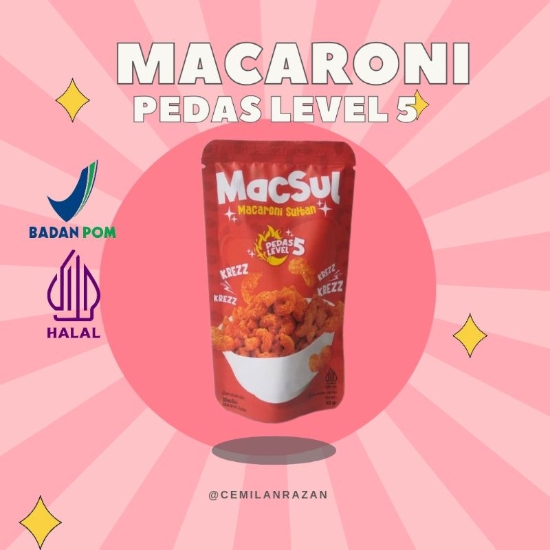 

Macaroni Sultan rasa pedas level 5 jajanan kekinian