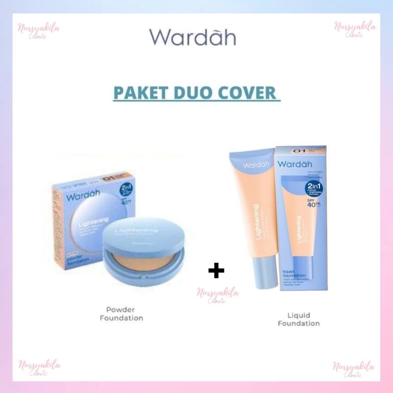 [ Paket Isi 2pcs ] Wardah Lightening Foundation + Bedak Padat - Alas Bedak | Powder Foundation