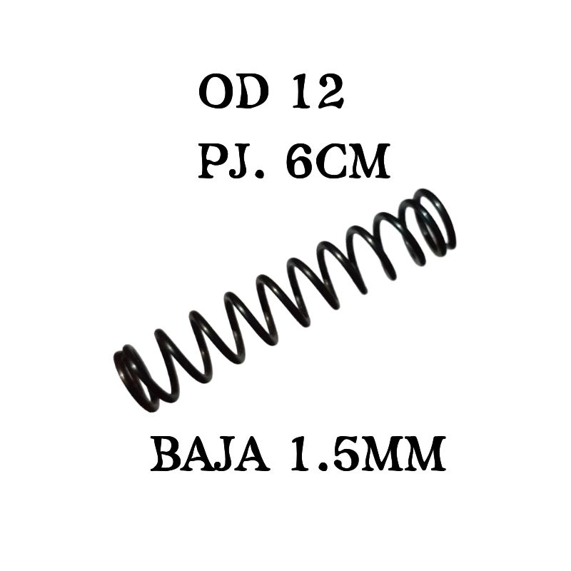 Per Pemukul OD 12 Baja 1.5mm || Pegas tekan 1mm