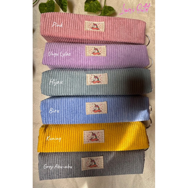 

Pouch Tempat Pensil Model Corduroy Warna Pastel