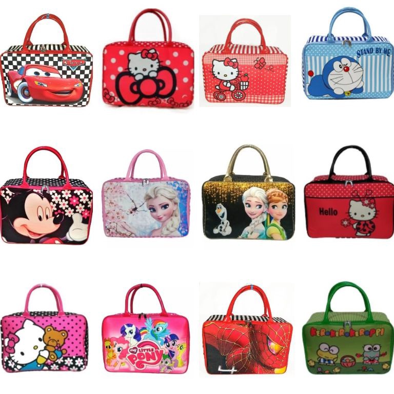 Bagus Dipakai Tas Travel Bag Kanvas Besar motif Anak