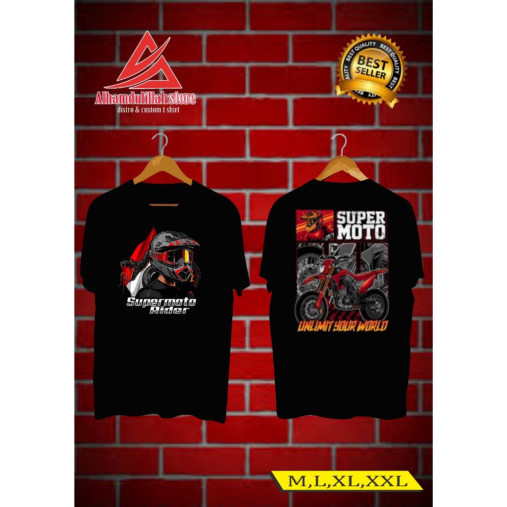 Kaos Baju RIDER SUPERMOTO KLX DT CRF KTM SUNMORI Kaos Pria Wanita