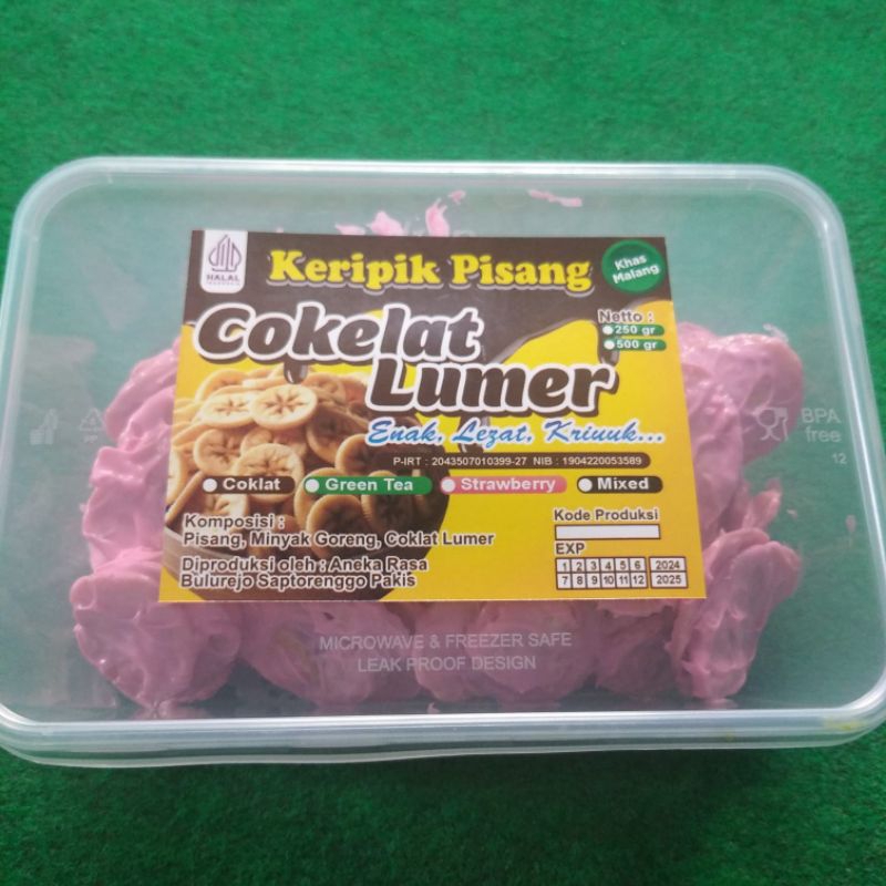 

Keripik Pisang Cokelat Lumer rasa Strawberry