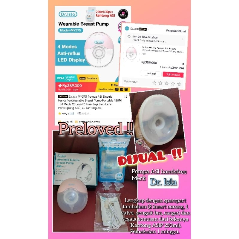 preloved pompa asi handsfree