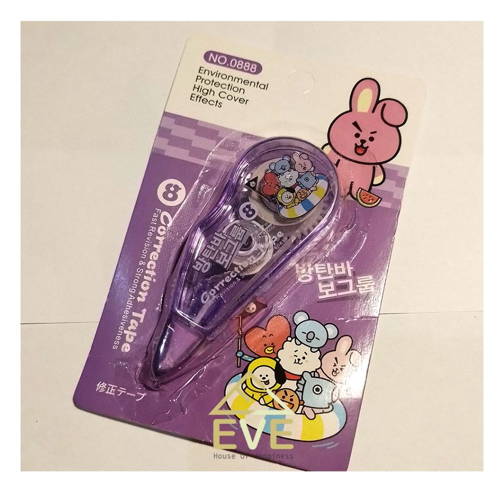 

TIPE X ROLL MOTIF KARAKTER BT21 LUCU / CORRECTION TAPE / PENGHAPUS PULPEN/ TIPE X KERTAS