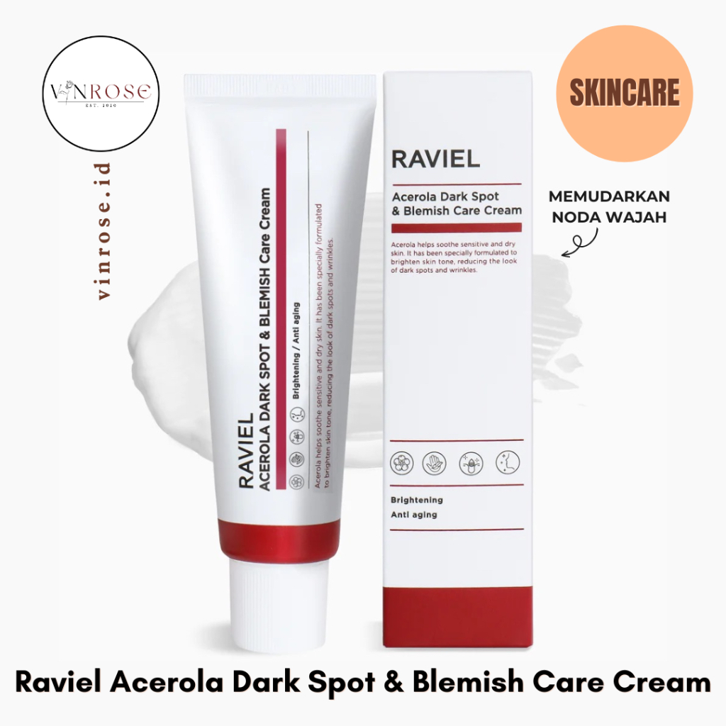 Raviel Acerola Dark Spot & Blemish Care Cream Korea Skincare Treatment Ampuh Menghilangkan Flek & Be