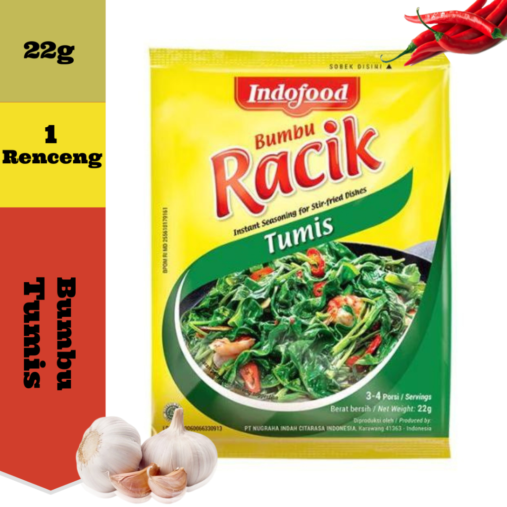 

Bumbu Racik Indofood Sayur Tumis Kangkung-1 Renceng 10pcs/Bumbu Instan/Bumbu Praktis/Bumbu Serbaguna/Racik Instan/Bumbu Racik Instan/Bumbu Dapur