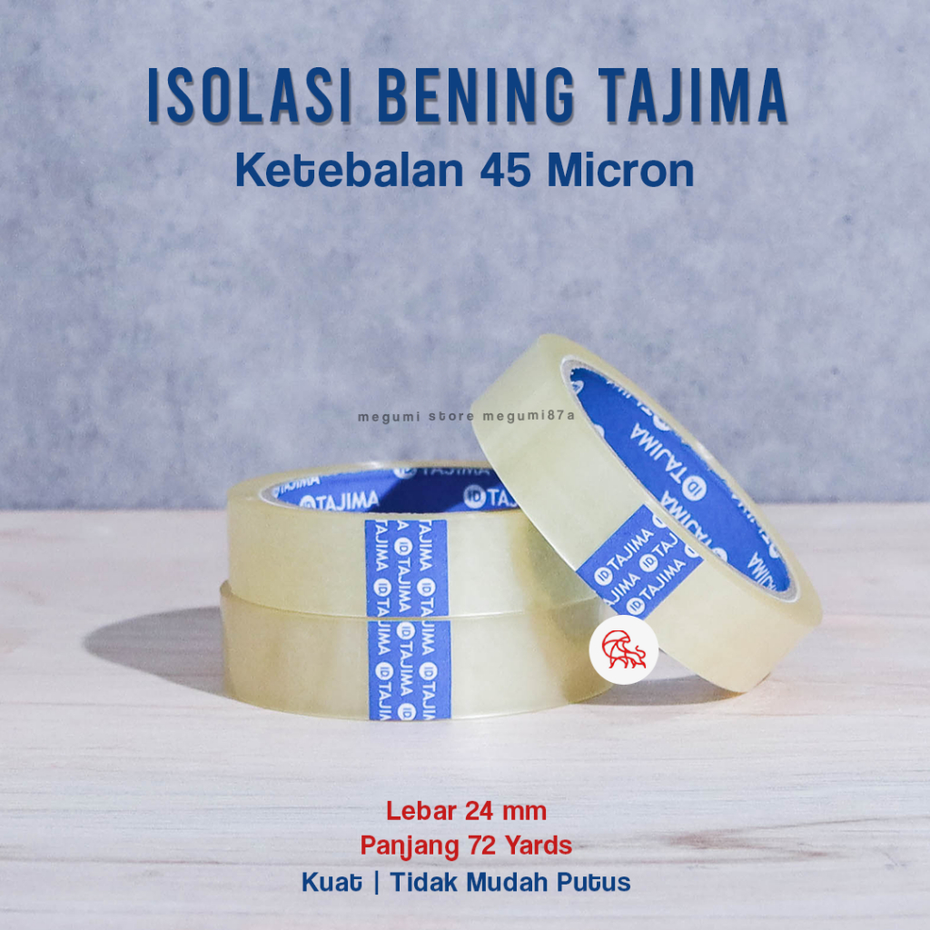 

Selotip Isolasi 24mm x 72 Yards Solatip Bening