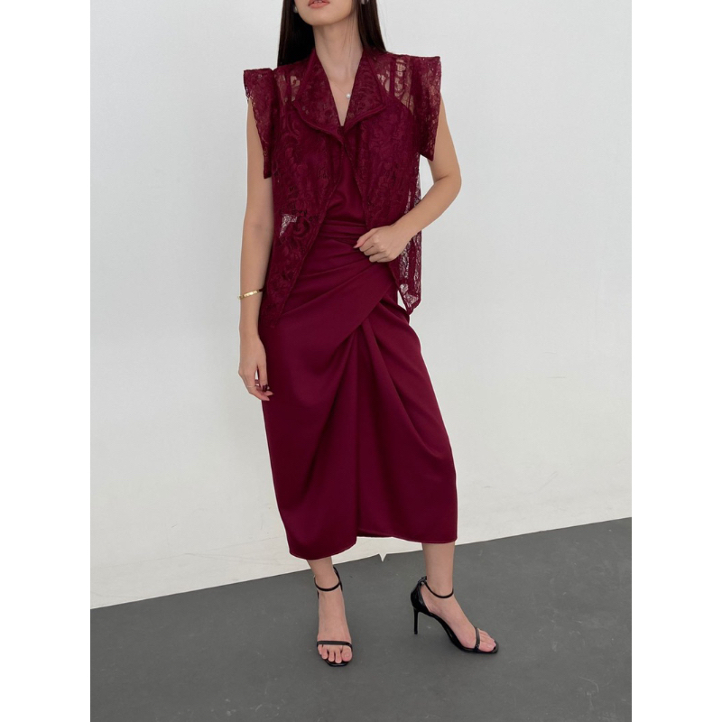 Loola Official - Vale Brokat Set - Set Atasan Bawahan Brukat - Set Wanita Rok Panjang