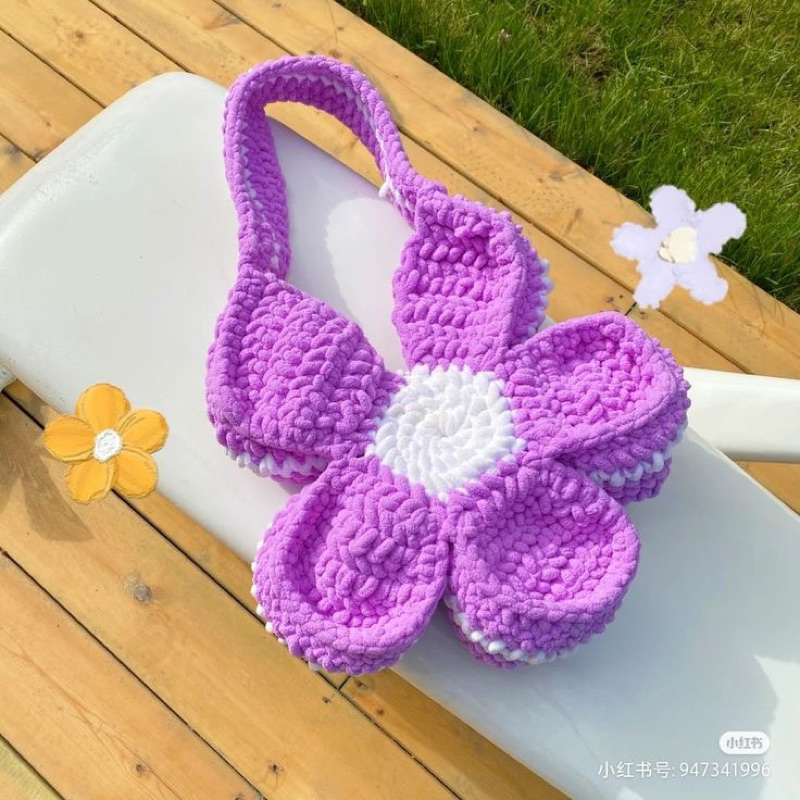 daisy totebag/crochet daisy bag/ rajut tas bunga