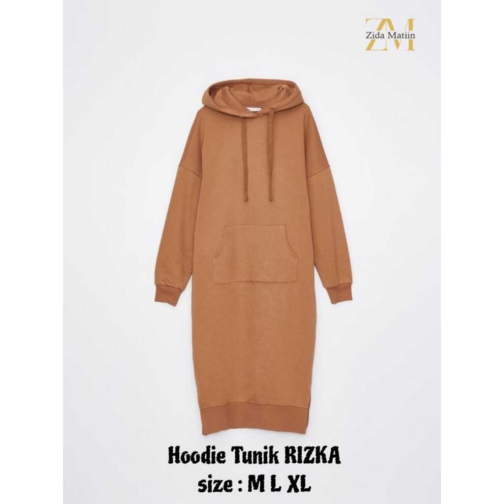 Zida Matiin - Hoodie Tunik Rizka wanita kekinian korean style/Fleece