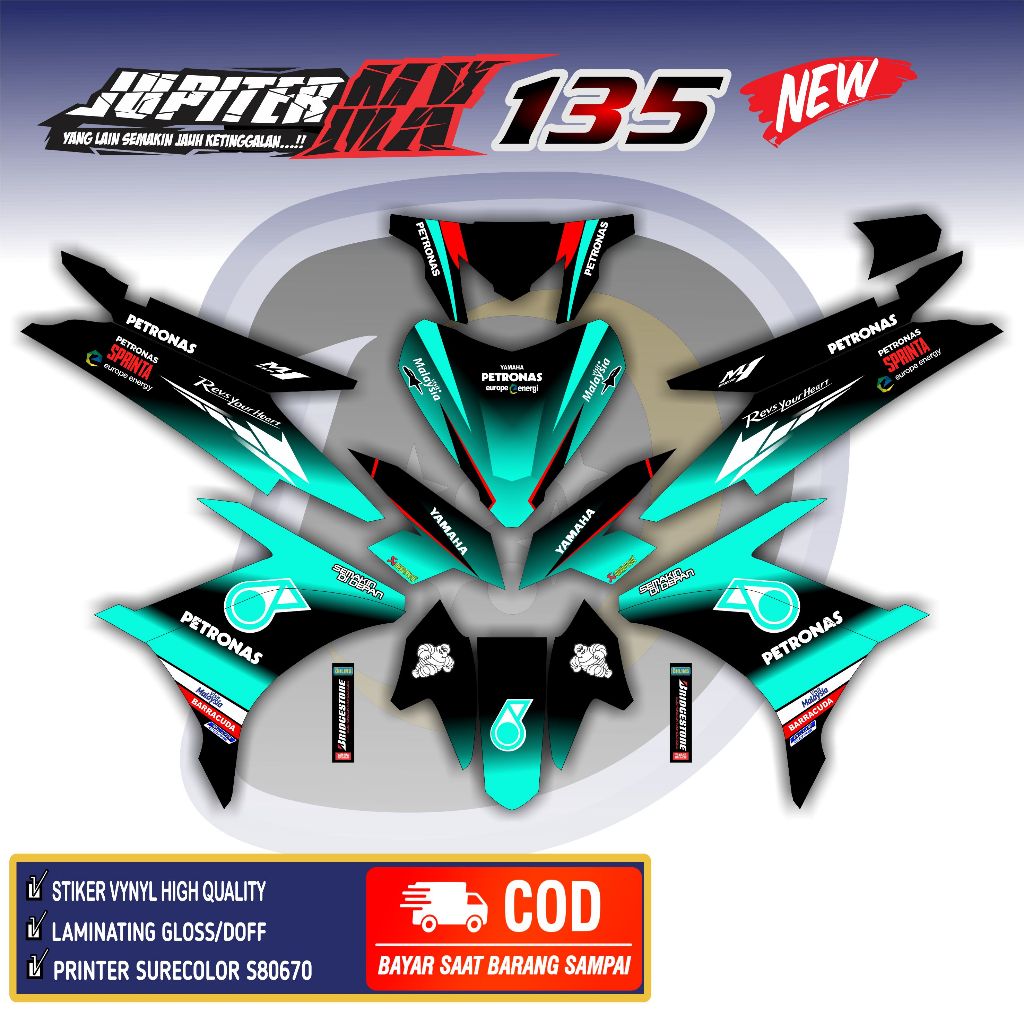 Stiker Mx 135 New Striping Motor Jupiter Mx 135 New Decal Yamaha Mx New 135 Petronas