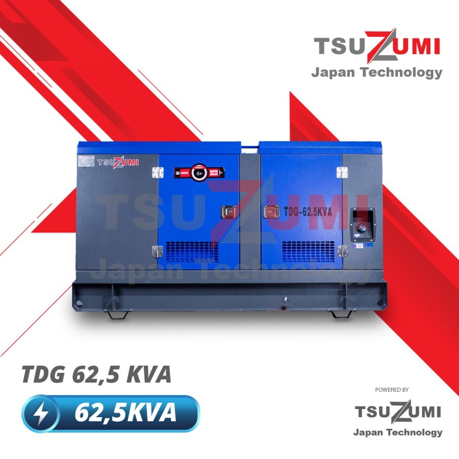 Genset 60 kva 3 phase Silent Diesel Solar Tsuzumi Japan Technology TDG 62,5 KVA