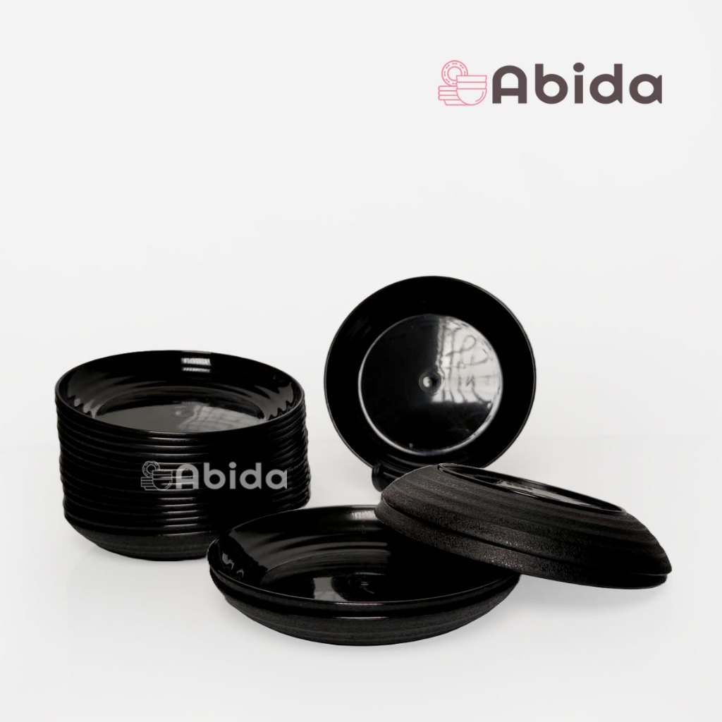 Abida 1 Lusin Piring Plastik Japan Series 6 inch - Piring Kecil Lusinan - Piring Kue Lusinan - Grosi