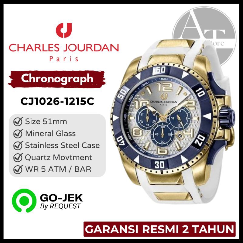 Jam Tangan Pria Charles Jourdan CJ1026-1215C Chronograph ORIGINAL Garansi Resmi