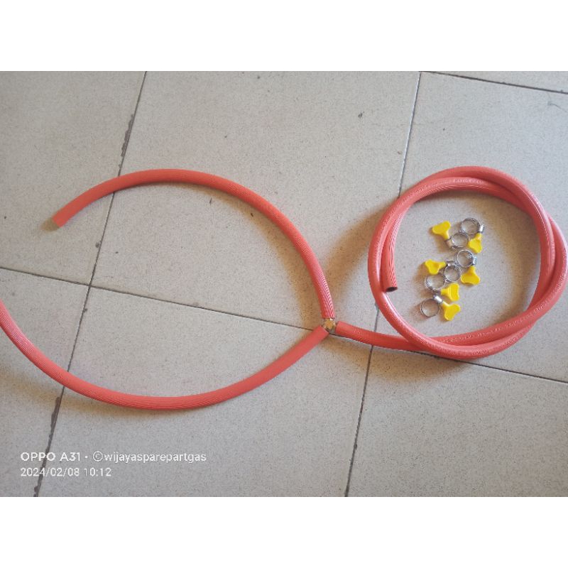 selang cabang untuk 2 kompor gas / selang paralel cabang oven gas / regulator selang
